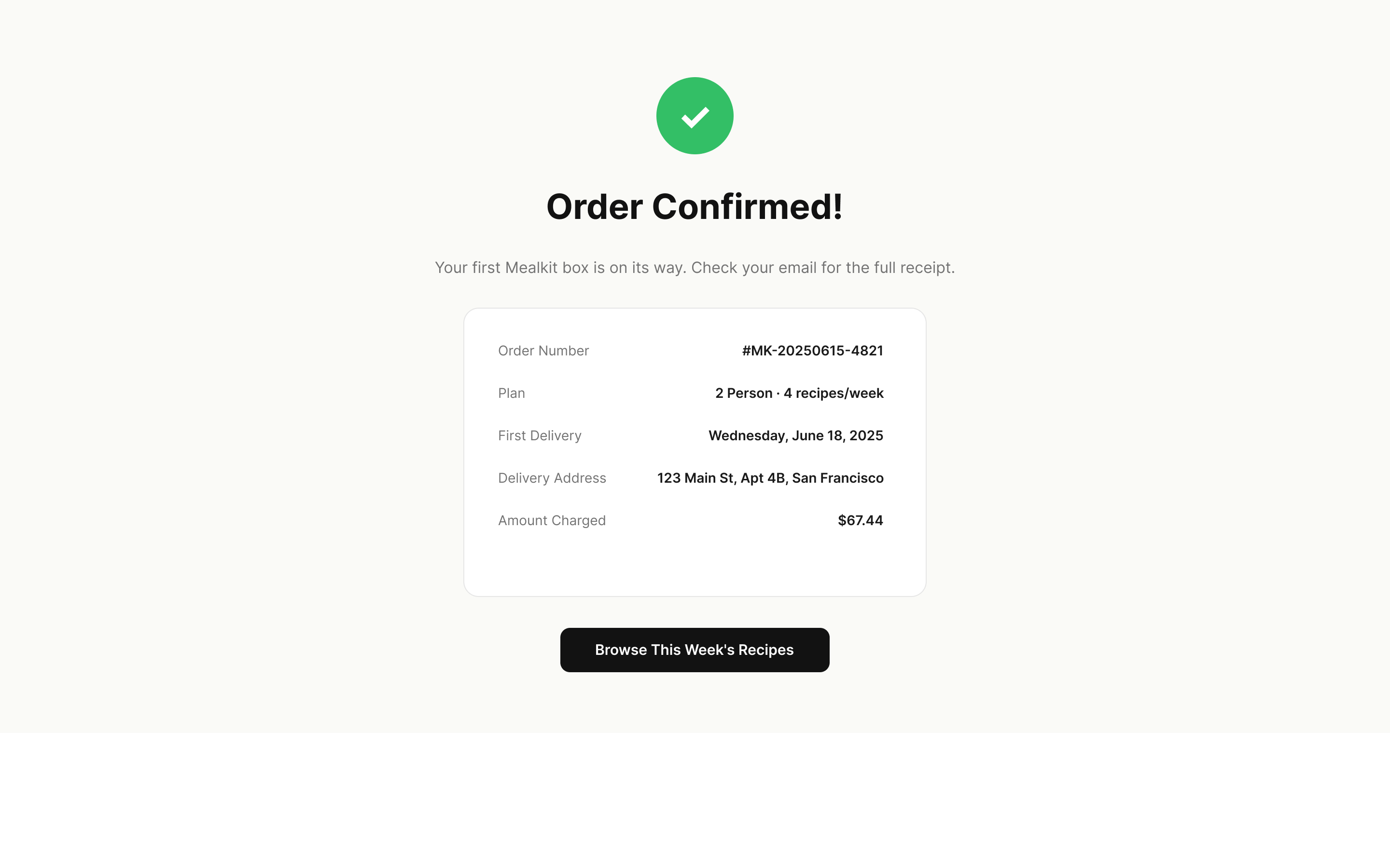 Order Confirmation